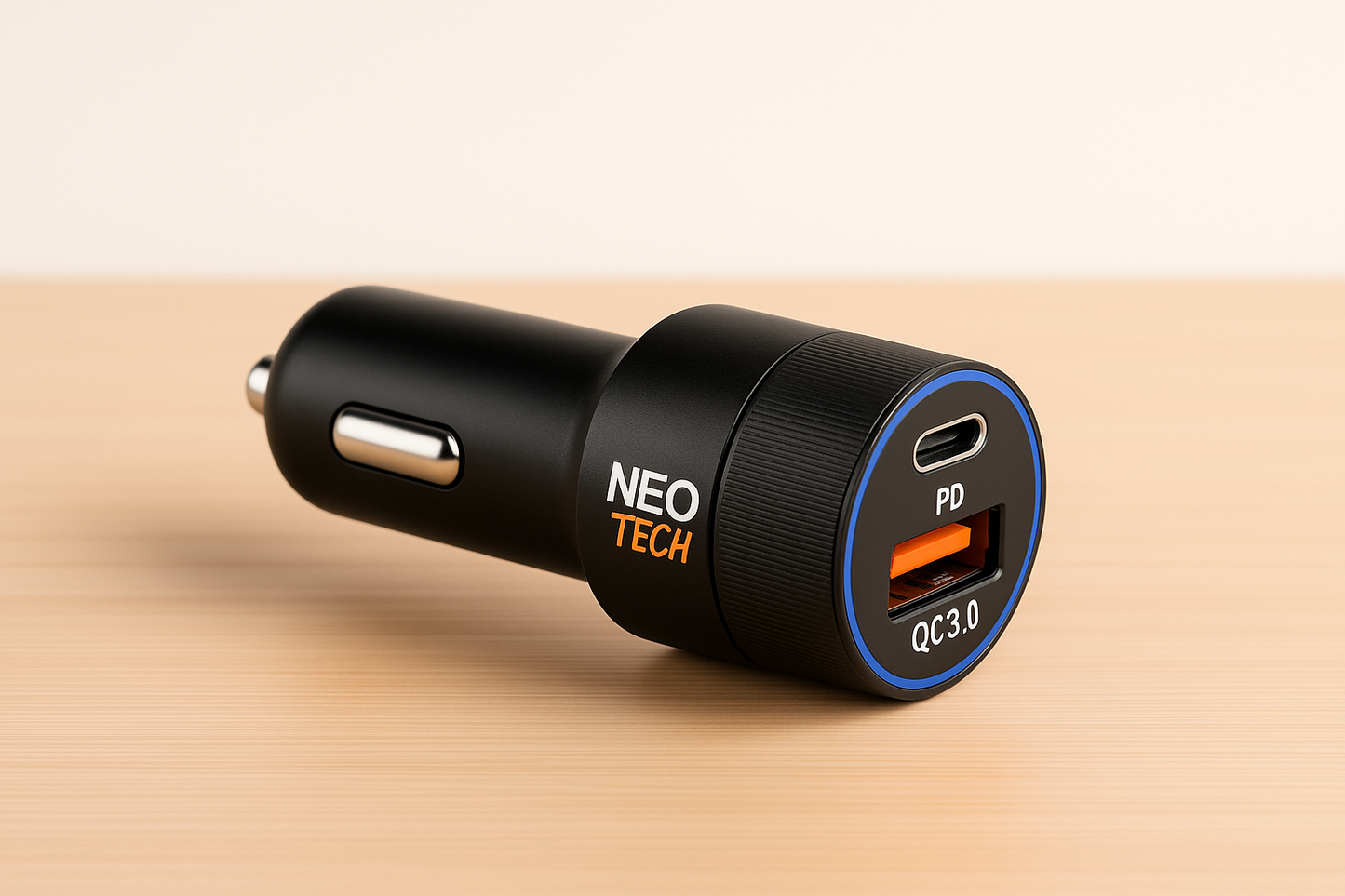 Cargador de Coche Dual USB y USB-C - Carga Rápida y Compacta