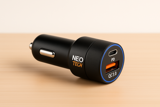 Cargador de Coche Dual USB y USB-C - Carga Rápida y Compacta