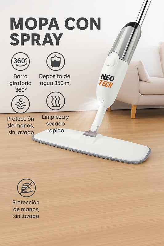 Mopa microfibra con spray pulverizador