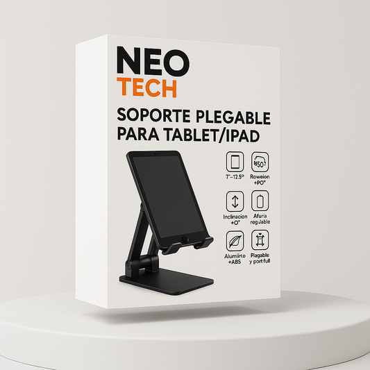 Soporte para Tablet/iPad con Eje Ajustable 180° y Altura Regulable hasta 268mm