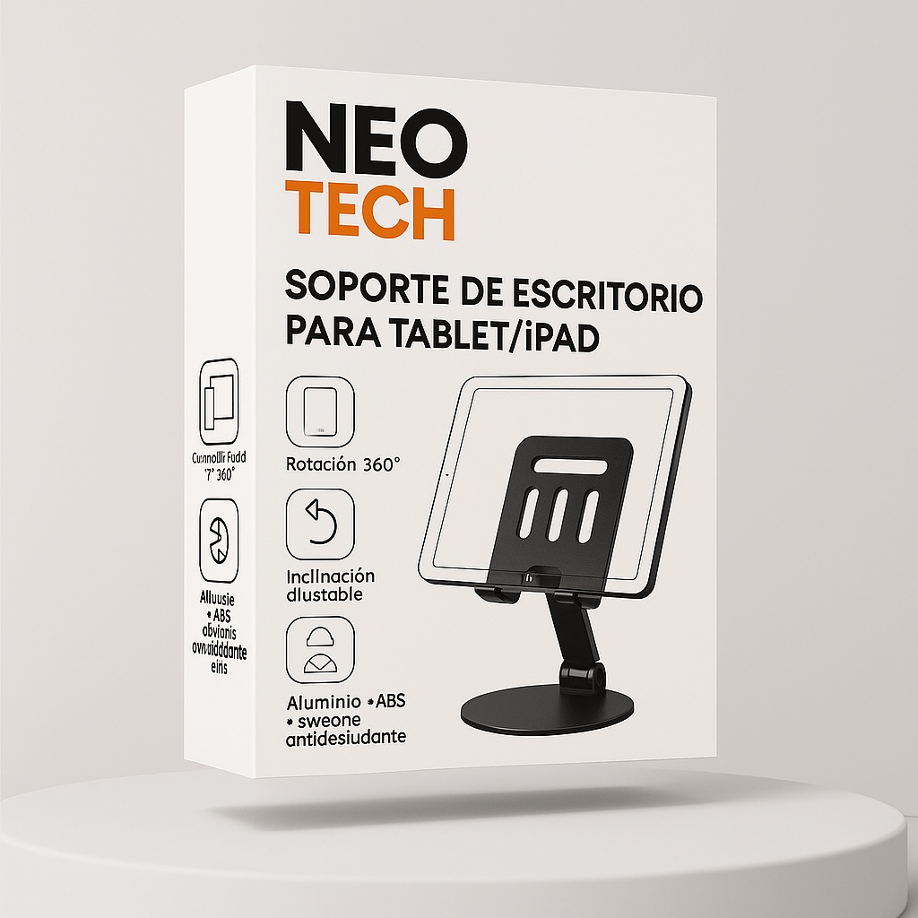Soporte para iPad con Base de Rotación 360°